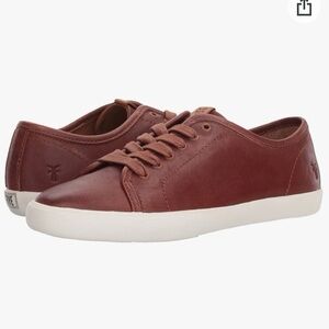 Frye Maya Cognac Brown Leather Sneakers